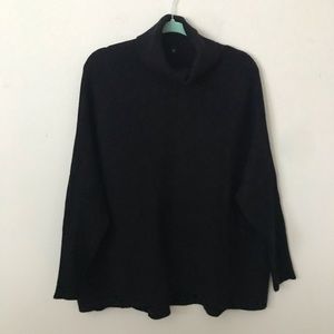Black Cowl-neck Pullover Sweater